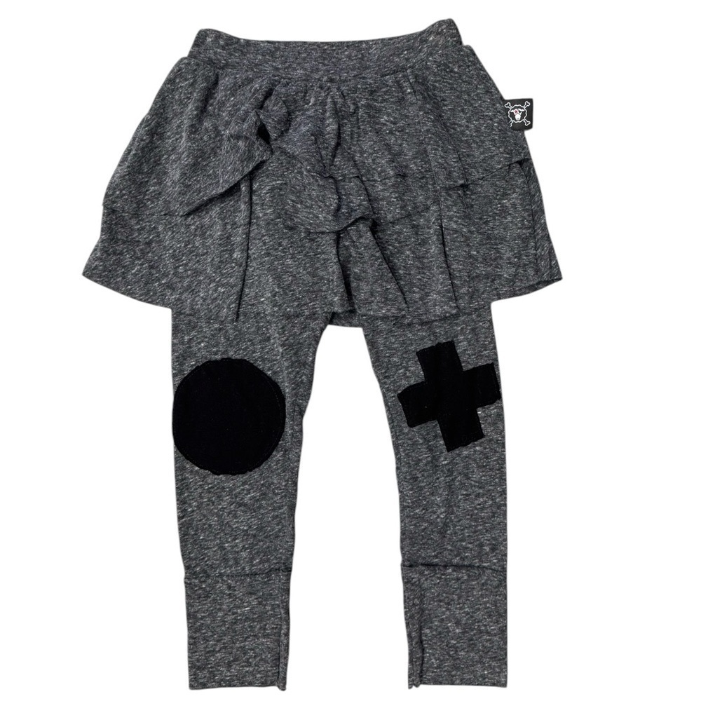 NUNUNU Patch Legging Skirt Charcoal NWT